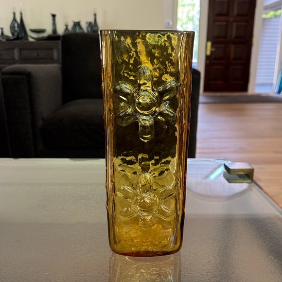 Blenko 6115M Wheat Daisy Vase - Picture 1 of 9